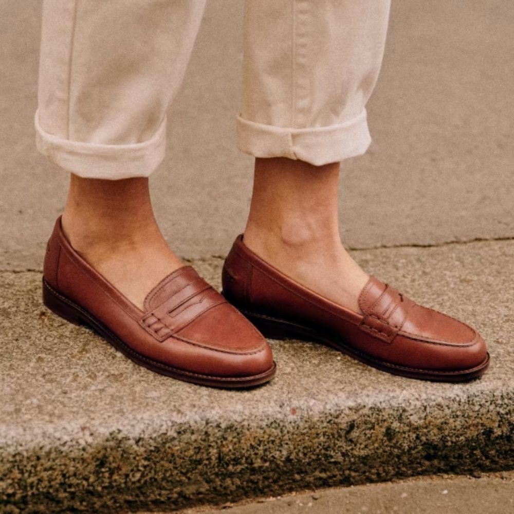 Sézane André Loafters Natural Heritage Leather Size US 6.5 (FR Size 37)
